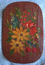 Blumenbild auf Holz Handgemalte Blumen in Ölfarben