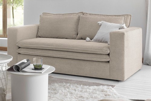 Sofa beige cord couch - cord,