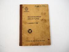 MWW T172 Lader Betriebsanleitung Bedienungsanleitung Wartung 1963