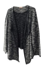 TRIANGLE by s.Oliver Strickjacke offen, schwarz grau weiß meliert, Gr. 54