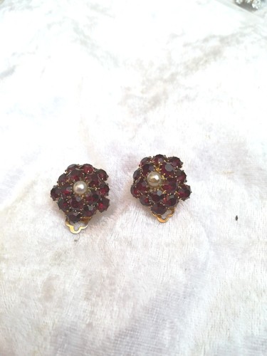 Ohrstecker mit perlen granat - ,