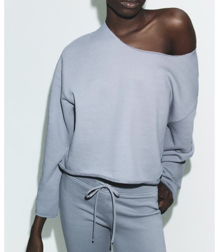 Zara sweatshirt baumwolle grau - zara,