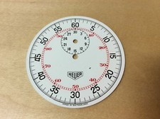 New - Zifferblatt Heuer White 45mm Diameter - Stoppuhr Chrono Uhr Watch Montre