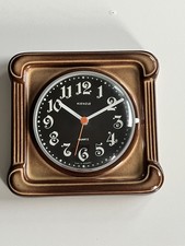 Kienzle Vintage Wanduhr Keramik Braun Schwarz 70er Retro Mid Century Quartz Uhr 