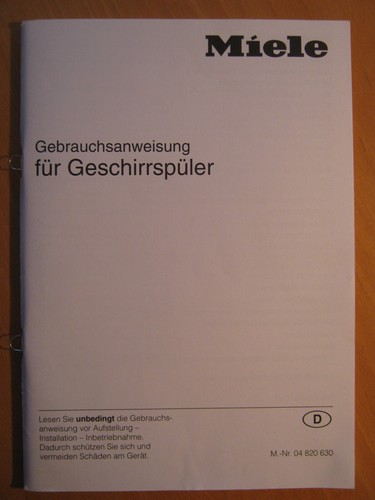 Gebrauchsanweisung für miele - gebrauchsanweisung,