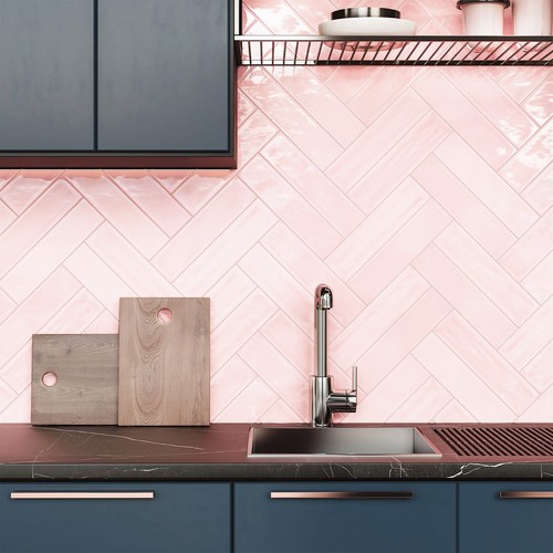 Subway brick flat - pink, metro