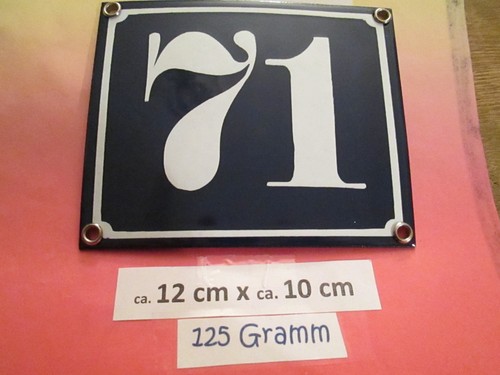 Hausnummer emaille 71 - hausnummer, nr.