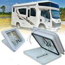 12V Universal Dachhaube Dachluke 355x355mm  14“x14”  Wohnmobil Caravan Weiß DE