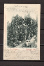 Werbe-Litho Schierke 1900 Feuersteinklippen Höfers Buchhdl. bef.n. Berlin (D10)