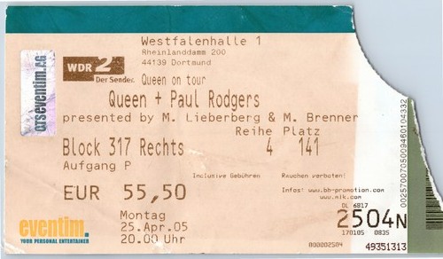 Queen paul rodgers ticket - +,
