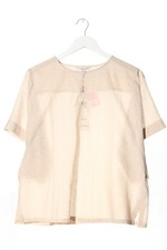 COMMA Kurzarm-Bluse Damen Bluse Gr. DE 42 creme Casual-Look