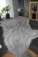 Thom by Thomas Rath Decke große Fellimitat Wohndecke  grau 210 cm X 170 cm