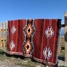 Großer Indianer Navajo Stamm Akzent Teppich Baumwolle Überwurf Camping Picknick Decke Vanlife