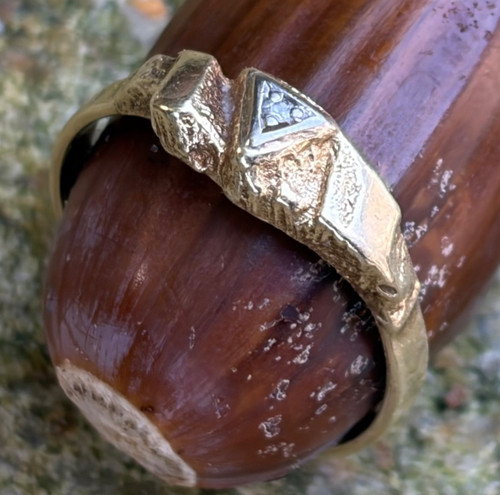 585er gelbgold ring mit - 585er,