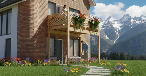 Holzbalkon 50m 2 25m - holzbalkon, x