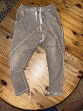 Made in italy Haremshose tiefschritthose beige Sand einheitsgröße