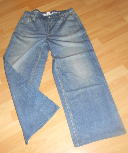 Verwaschene blaue hose ecru - verwaschene,