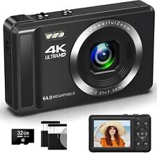 4K 64MP Digitalkamera Fotokamera 32 GB Autofokus-Kompaktkamera Kinderkamera