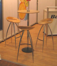 Design Barhocker + Stehtisch - LYRA & LIBER Chrom / wahlweise in Buche oder Weiß