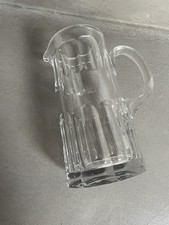 Schwerer Kristallglas-Krug m. Henkel, 22 cm hoch, super Zustand!