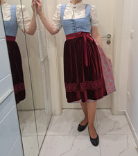 Dirndlschürze aus Samt mit Spitze, ca. 68 cm