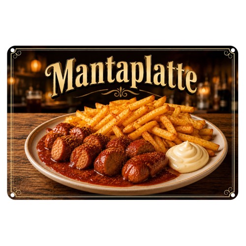 Mantaplatte imbiss wanddeko - mantaplatte,