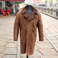 Herren lang lammfell ledercoat