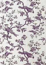 Tischdecke 160cm x 260cm PICHLER Toile-de-Jouy lila weiß Vögel Blumen Barock