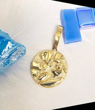 Edler Taler-Anhänger 585 Gold massiv  mit Goldkugel  2,9g (#g233 o.Kette)