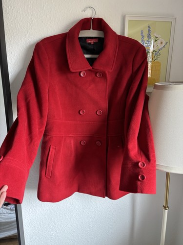 Jacke mantel rot wolle - rot,