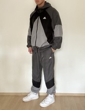 Adidas Trainingsanzug Grau schwarz Größe L Tracksuit Set Trainingsjacke
