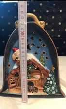 ? Angebot:  Ton - Windlicht „Weihnachtshaus mit Santa“