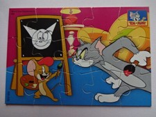 15 teiliges Puzzle / Motiv Tom und Jerry beim malen