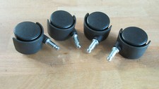 4 Möbelrollen Rollbrett Rollen Räder / Schwarz / 8mm Stift
