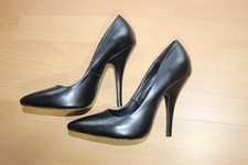 Schwarze klassische High Heels Jasmin Bond Gr. 38 11cm Absatz Sexy Gothic Pumps