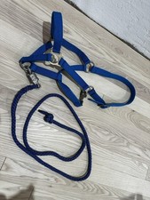 Halfter Mit Führstrick Für Pferd, Blau