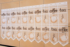 DEKO : BISTRO - SCHEIBEN - GARDINE " CAFE HAUS " Br. ca. 165 cm Hö.80 cm (362 )