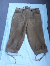 Hirschlederhose Kniebundhose Trachtenlederhose Stickerei Damen Gr.36 h'braun