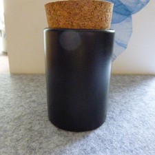 Gewürzdose Keramik schwarz mit Korkdeckel