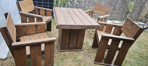 Tlg holz gartenmöbel set - 5-tlg., gartenmöbel-set