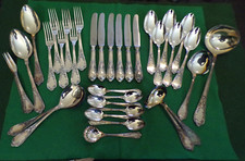 Elegantes Silberbesteck Rokoko f. 6 Personen 24 Teile + 11 Vorleger 90er TOP