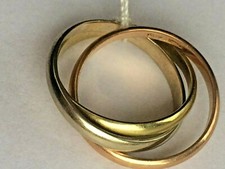 Ring Ehering Dreierring in tricolor Gold 585 5,15g 14K Größe 16 mm - 50 (443)