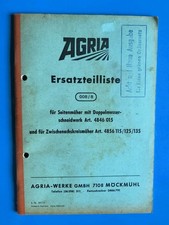 AGRIA Ersatzteilliste 008/8  Seitenmäher m. Doppelmesserschneidwerk Zwischenachs