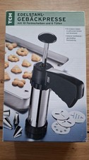 Tchibo TCM Edelstahl Gebäckpresse mit 6 Tüllen und 10 Formscheiben