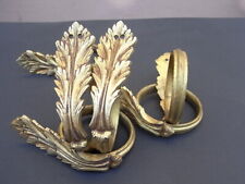 Antike Bronze Halter für Gardinenstangen Vorhang - Ring Messing vergoldet Villa