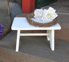 Original antike Shabby - Fußbank - Hocker -Blumenhocker- Landhausmöbel - weiß