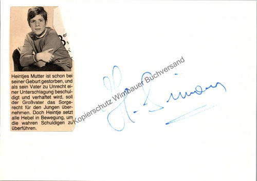 Original autogramm heintje - heintje, ///