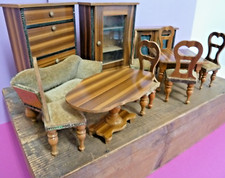 Kirschbaum Möbel Garnitur im OK Biedermeier Stil Sekretär Holz Samt Top selten