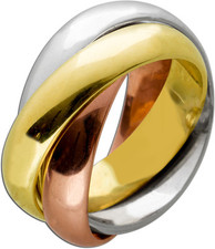 Tricolor Dreifach Ring 585 14K