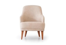 Beiger Ledersessel Wohnzimmer